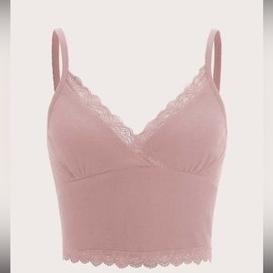 Contrast Lace Crop Cami Top